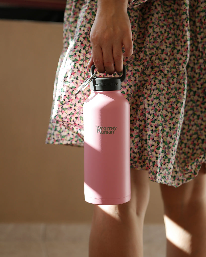 Healthy Human 32oz Insulated Stainless Steel Water Bottle Stein, Hawaiian  Pink